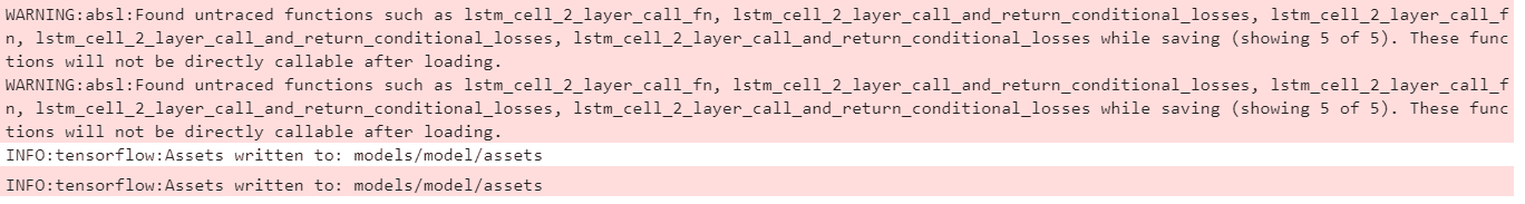 TensorFlow 'Found untraced functions' warning printed when saving a Keras model